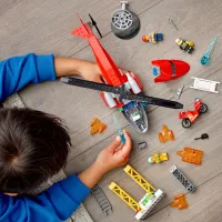 Constructor pentru copii LEGO Fire Rescue Helicopter Pompieri/ Red photo 4