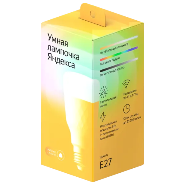 Умная лампочка светодиодная Yandex YNDX-00010 E27/ 9 Вт/ 6500 К/ 900лм/ RGB photo 4