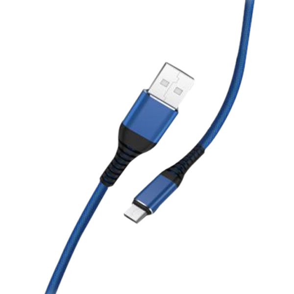 Cablu pentru telefon Textil EVO USB Type-A + microUSB 1.2 m/ Blue photo 2