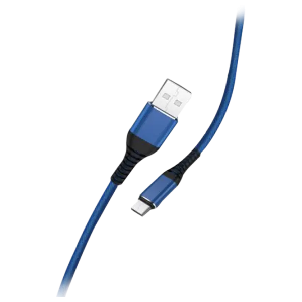 Cablu pentru telefon 79794 Rival USB Type-A + microUSB 1.2 m/ Blue photo 4