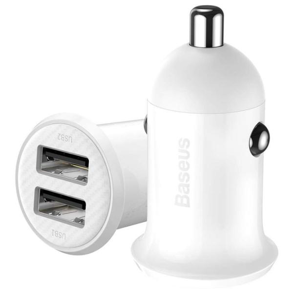 Încărcător auto Baseus Grain Pro White photo 4