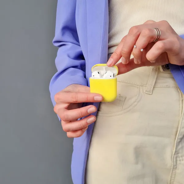 Husă pentru căști Apple AirPods 2 (80989-008) Ncase/ TPU/ Lemon photo 2