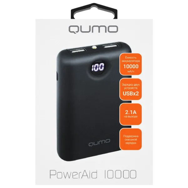 Power Bank Qumo PowerAid V2 10000 mAh/ Black photo 2