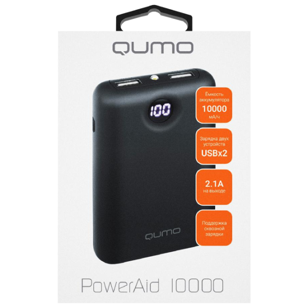 Power Bank Qumo PowerAid V2 10000 mAh/ Black photo 2