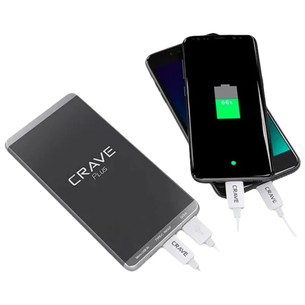 Power Bank CRAVE CRVPB10P1 10000 mAh/ Gray photo 2 Power Bank CRAVE CRVPB10P1 10000 mAh/ Gray photo 2