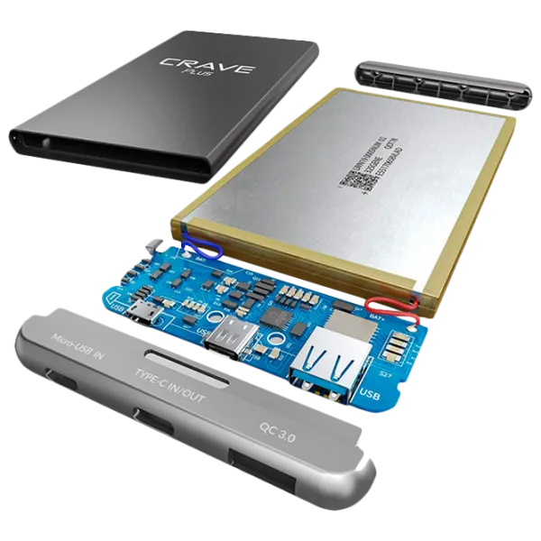 Power Bank CRAVE CRVPB10P1 10000 mAh/ Gray photo 3 Power Bank CRAVE CRVPB10P1 10000 mAh/ Gray photo 3