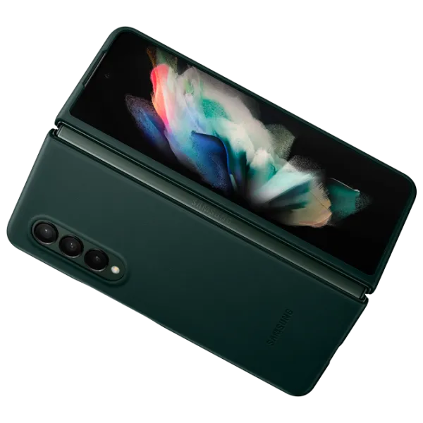 Husă pentru smartphone Samsung Galaxy Fold3 Samsung/ Back/ Piele/ Green photo 6