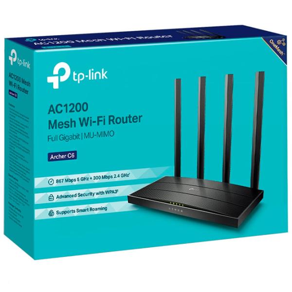 Wi-Fi Роутер TP-Link Archer C6 V3.2 300 Мбит/ с/ 867 Мбит/ с/ Черный photo 4