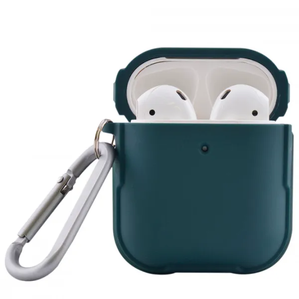 Husă pentru căști Apple AirPods 1/ 2 (Defense Armor) WIWU/ Silicon/ Metal/ Green photo 2
