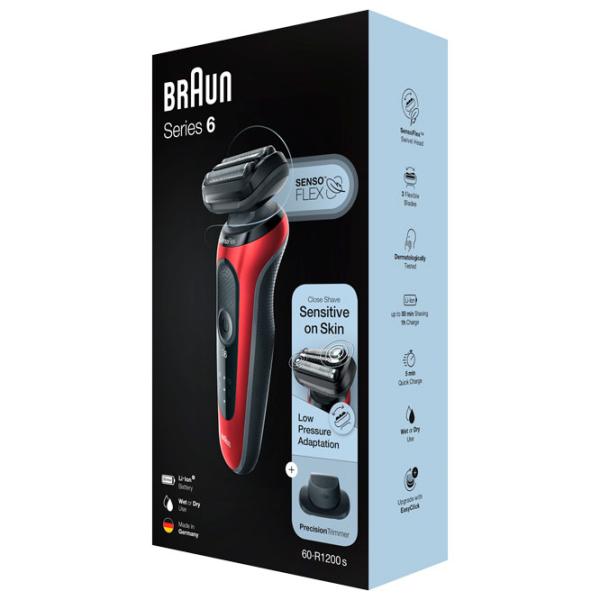 Триммер Braun Series 6 60-R1200s Красный photo 3