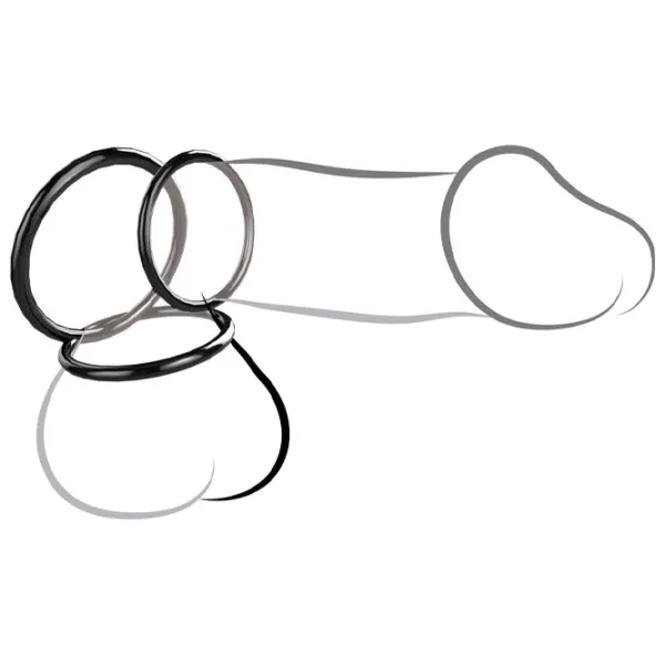 Эрекционные кольца C-Ringz Silicone 3-Ring Термоэластопласт / Черный photo 2 Эрекционные кольца C-Ringz Silicone 3-Ring Термоэластопласт / Черный photo 2