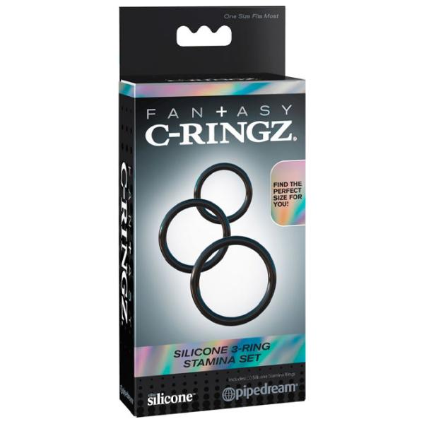 Эрекционные кольца C-Ringz Silicone 3-Ring Термоэластопласт / Черный photo 3 Эрекционные кольца C-Ringz Silicone 3-Ring Термоэластопласт / Черный photo 3