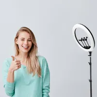 Штатив с круглой лампой Vidlok Selfie Ring Light 457 мм Черный photo 4