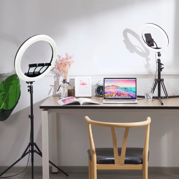 Trepied cu lampă Vidlok Selfie Ring Light 457 mm Black photo 5
