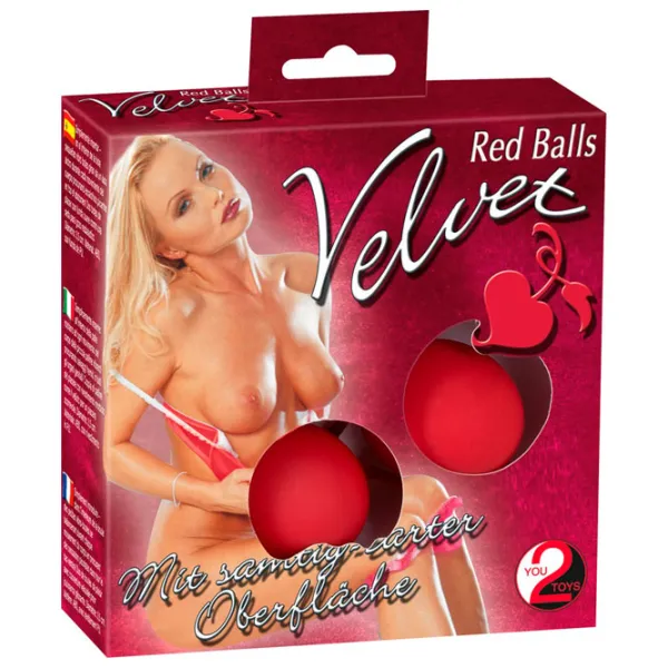Вагинальные шарики You2Toys Velvet Balls (2шарика) Красный photo 3 Вагинальные шарики You2Toys Velvet Balls (2шарика) Красный photo 3