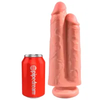 Dildo King Cock Two Cocks One Hole (22.9 cm) Polivinilhlorid/ Beige photo 2