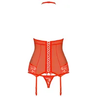 Set lengerie Obsessive Basque and String (S/ M) Red photo 2