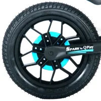 Беговел Qplay Spark 12" Сталь/ Синий Черный photo 3