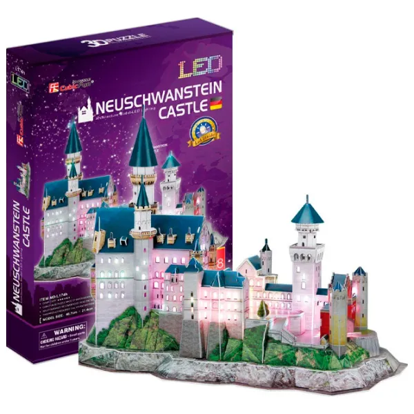 Пазл 3D CubicFun Neuschwanstein Castle LED 6+/ Количество деталей: 12 photo 3