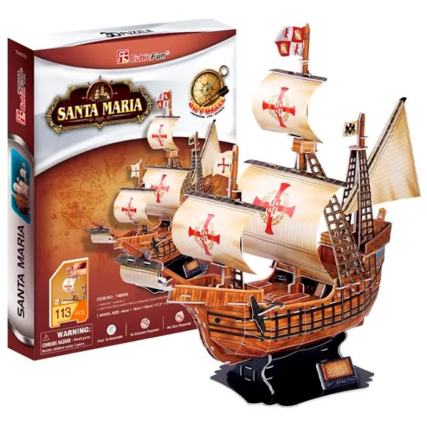Пазл 3D CubicFun Santa Maria 6+/ Количество деталей: 113 photo 4