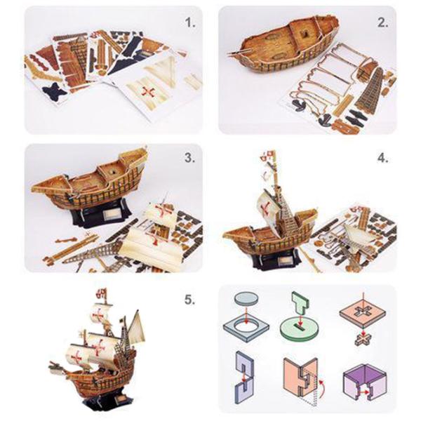 Пазл 3D CubicFun Santa Maria 6+/ Количество деталей: 113 photo 7