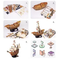 Puzzle 3D CubicFun Santa Maria 6+/ Numărul de piese: 113 photo 7
