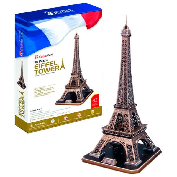 Пазл 3D CubicFun Eiffel Tower 6+/ Количество деталей: 82 photo 3