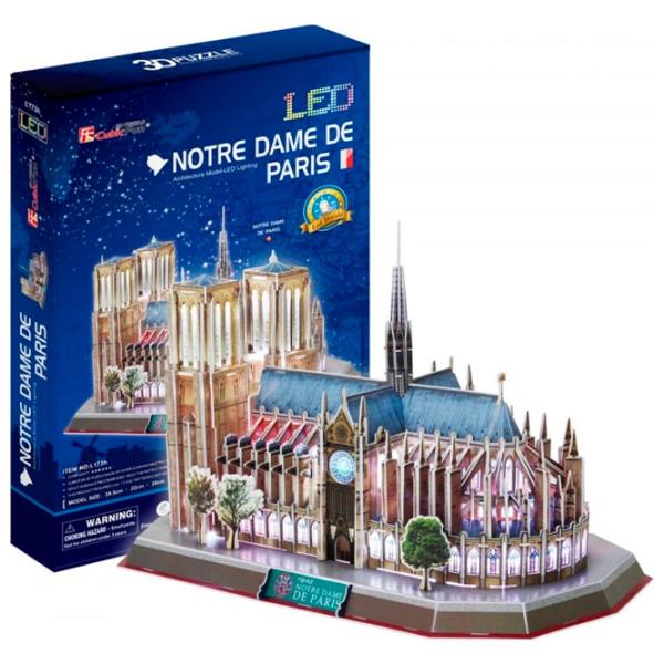Пазл 3D CubicFun Notre Dame de Paris LED 6+/ Количество деталей: 149 photo 2