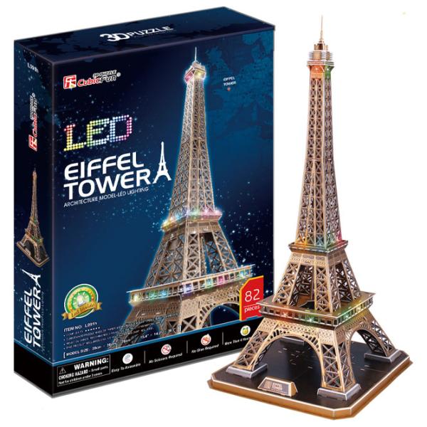 Puzzle 3D CubicFun Eiffel Tower LED 6+/ Numărul de piese: 82 photo 2