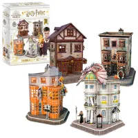 Puzzle 3D CubicFun HARRY POTTER DIAGON ALLEY Set (4 in 1) 6+/ Numărul de piese: 273 photo 2