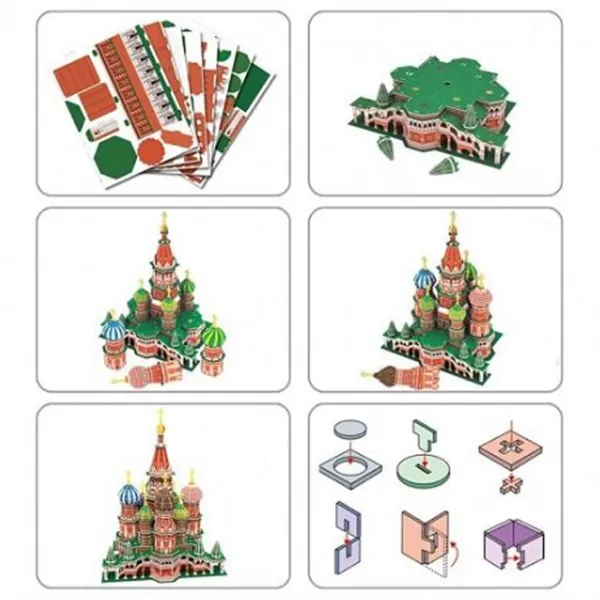 Пазл 3D CubicFun St. Basils Cathedral LED 6+/ Количество деталей: 224 photo 6