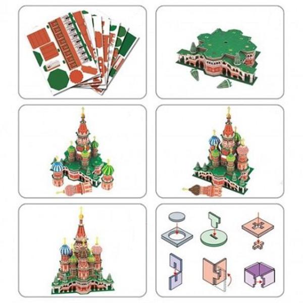 Пазл 3D CubicFun St. Basils Cathedral LED 6+/ Количество деталей: 224 photo 6