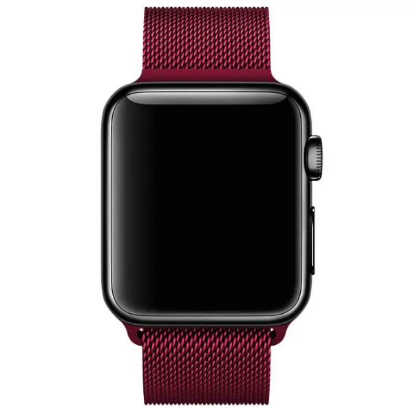 Ремень Apple Watch Milanese Loop Steel/ 42/ 44 мм/ Бордовый photo 2 Ремень Apple Watch Milanese Loop Steel/ 42/ 44 мм/ Бордовый photo 2