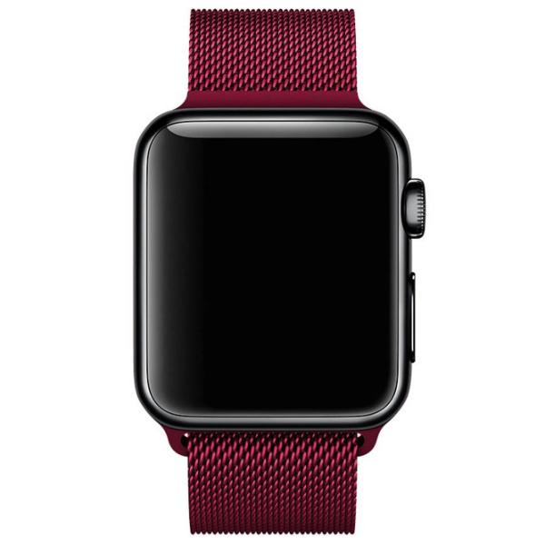 Ремень Apple Watch Milanese Loop Steel/ 42/ 44 мм/ Бордовый photo 2 Ремень Apple Watch Milanese Loop Steel/ 42/ 44 мм/ Бордовый photo 2