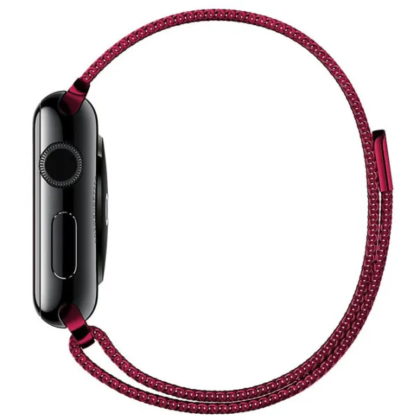 Ремень Apple Watch Milanese Loop Steel/ 42/ 44 мм/ Бордовый photo 3 Ремень Apple Watch Milanese Loop Steel/ 42/ 44 мм/ Бордовый photo 3