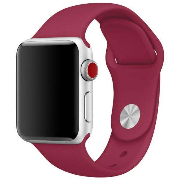 Ремень Apple Watch S/ M & M/ L Силикон/ 38/ 40 мм/ Марсала photo 2 Ремень Apple Watch S/ M & M/ L Силикон/ 38/ 40 мм/ Марсала photo 2