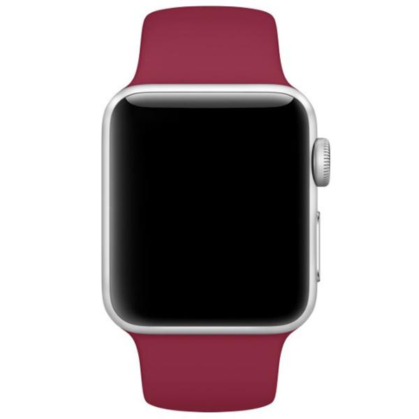 Ремень Apple Watch S/ M & M/ L Силикон/ 42/ 44 мм/ Марсала photo 3 Ремень Apple Watch S/ M & M/ L Силикон/ 42/ 44 мм/ Марсала photo 3