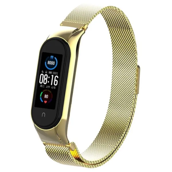 Curelușă Xiaomi Mi Band 5/ 6 Milanese Loop Steel/ Gold photo 3 Curelușă Xiaomi Mi Band 5/ 6 Milanese Loop Steel/ Gold photo 3
