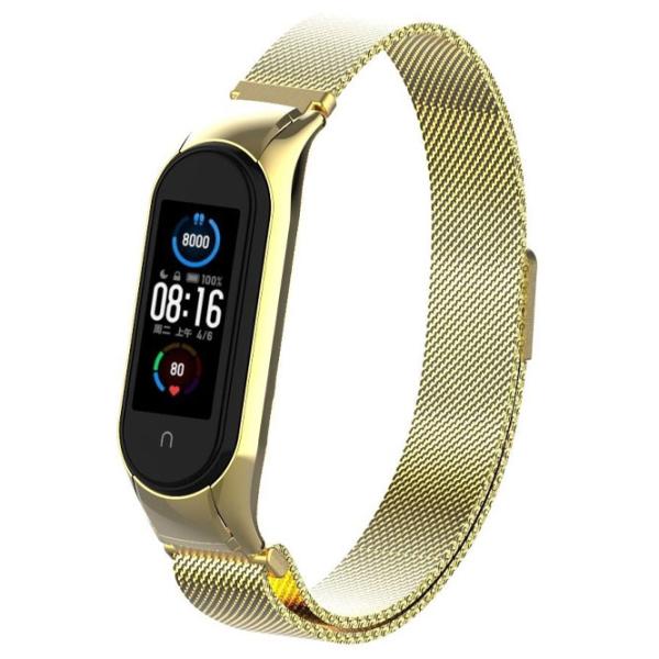 Curelușă Xiaomi Mi Band 5/ 6 Milanese Loop Steel/ Gold photo 3 Curelușă Xiaomi Mi Band 5/ 6 Milanese Loop Steel/ Gold photo 3