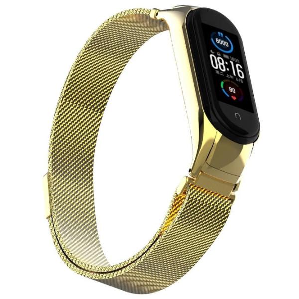 Curelușă Xiaomi Mi Band 5/ 6 Milanese Loop Steel/ Gold photo 4 Curelușă Xiaomi Mi Band 5/ 6 Milanese Loop Steel/ Gold photo 4