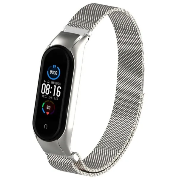 Curelușă Xiaomi Mi Band 5/ 6 Milanese Loop Steel/ Silver photo 3 Curelușă Xiaomi Mi Band 5/ 6 Milanese Loop Steel/ Silver photo 3