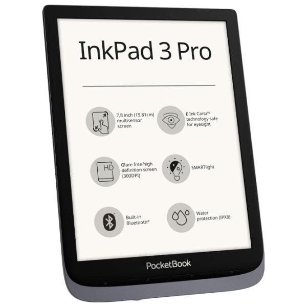 Carte electronică Pocketbook Inkpad 3 Pro 7.8"/ E-Ink Carta/ 16 GB/ Metallic Gray photo 3
