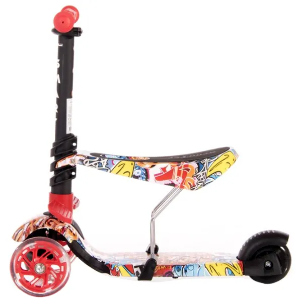 Trotinetă pentru copii cu trei roți Lorelli SMART (10390020002) 20 kg/ Graffiti photo 2