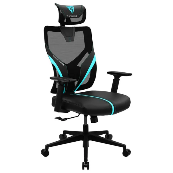 Scaun Gaming ThunderX3 Yama1 Cyan Black photo 3