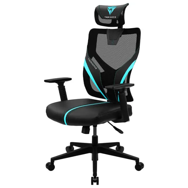 Scaun Gaming ThunderX3 Yama1 Cyan Black photo 4
