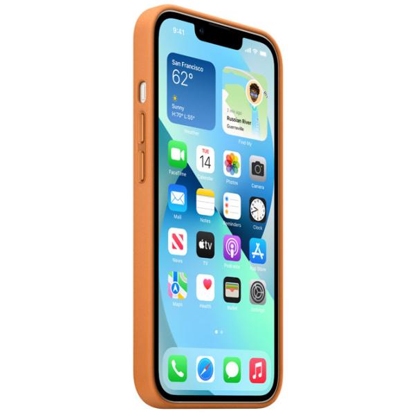 Чехол для смартфона Apple iPhone 13 Apple/ Back/ Кожа/ Золотистый Коричневый photo 4