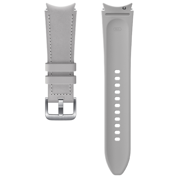Ремень Samsung Galaxy Watch 4 ET-SHR89LSEG Leather/ 20 мм/ Серебристый Серый photo 2 Ремень Samsung Galaxy Watch 4 ET-SHR89LSEG Leather/ 20 мм/ Серебристый Серый photo 2