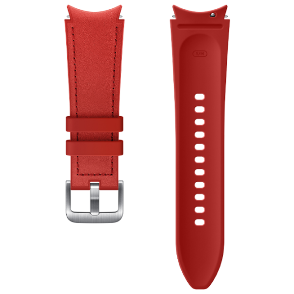 Ремень Samsung Galaxy Watch 4 ET-SHR88SREG Leather/ 20 мм/ Красный Серебристый photo 4 Ремень Samsung Galaxy Watch 4 ET-SHR88SREG Leather/ 20 мм/ Красный Серебристый photo 4