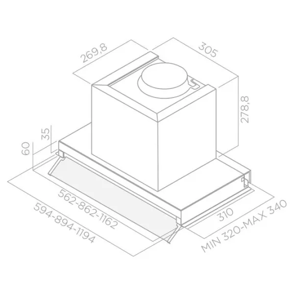 Hotă Elica Box in IX/A/60 Încorporabilă/ Inox/ Gray photo 7