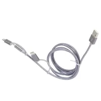 Cablu pentru telefon 50693 Legrand USB Type-A + microUSB, USB Type-C, Lightning 1.5 m/ Gray photo 3
